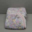 Joyreap 3 Pieces Cotton Quilt Set for Girls, Queen Size Colorful Flowers on Bluish Violet Design, Cozy Lightweight Quilt Bedspread Bed Cover for All Season- 90x90 inches