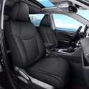 IKABEVEM Seat Covers Full Set Custom Fit for Toyota RAV4 2019-2025: Waterproof Faux Leather Seat Cushion 2 Row 5 Seats Auto Protectors(Black, Full Set)