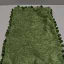 CaliTime Throw Pillow Cases Pack of 2 Cozy Solid Dyed Soft Chenille Cushion Covers with Pom Poms for Couch Sofa Home Decoration 12 X 20 Inches Forest Green