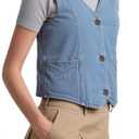 Women's Denim Sleeveless Casual Vest for women, Jean Vest Top, Light Wash, V Neck, Button Front with Dual Pockets (XXL)