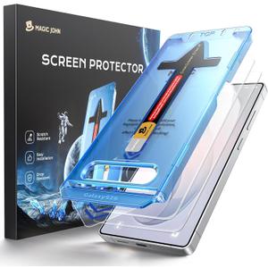 MAGIC JOHN for Samsung Galaxy S26 Screen Protector 6.3 inch[NOT for Ultra], Fast Easy Installation, Auto Dust-Elimination, 9H Tempered Glass HD, Fingerprint Unlock, Bubble Free, Anti-Scratch, 2 PACK