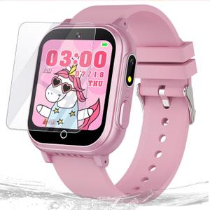Cosjoype Kids Waterproof Smart Watch, 32 Games HD Touchscreen Kids Watch with Dual Camera Video Music Player Pedometer Flashlight 12/24 hr Christmas Birthday Gifts for Girls Ages 4 5 6 7 8 9 10