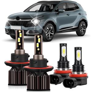 For Kia Soul 2009-2020 Lights Bulbs With Cooling Fan, 400% Brightness Hi and Lo Beam+Fog Light Bulbs, 6000K Cool White, 30000LM Super Bright, Efficient Heat Dissipation, Plug And Play, 4PCS