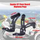 Goldfire 1 Pair Floor Board Highway Road Pegs Adjustable Can Am Spyder RT Foot Rest Extensions Highway Mounts with Footpegs RT Highway Pegs Fits For Can Am Spyder RT Factory Floorboard 2010-2019