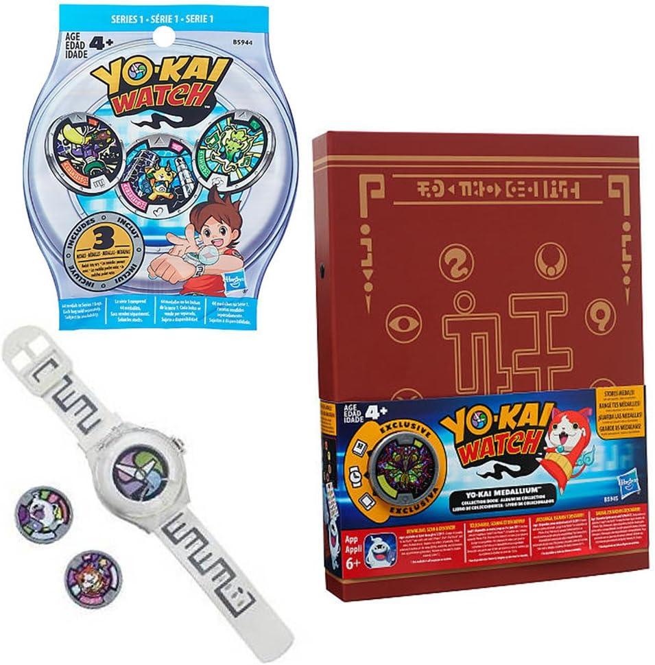 Yo-kai Watch Bundle - Yo-kai Season 1 Watch, Medallium Collection Book, 5 Medals, Instructions