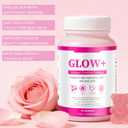 Glow Collagen Gummies with Hyaluronic Acid & Resveratrol | Gentle Support for Skin, Hair & Nail Care | Non-GMO | 90 Count (1)