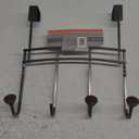 Spectrum Over the Door Hooks Coffee Brown Metal Hanging Hook Rack for Kitchen Bathroom Closet Laundry Organization, Heavy Duty Behind the Door Hook Coat Hanger Towel Rack Doors Up To 1.75 Thick