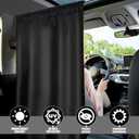 Car Privacy Curtains Set, Universal Fit Auto Blackout Curtains Baby Shades for Travel Camping Nap Sleeping in Car SUV Van (2 * Set of 3PCS Black)