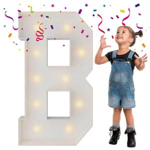 3FT Marquee Light Up Letters, Large Marquee Letters, Mosaic Balloon Frame Letter Big Letter for Engagement Wedding Decorations Birthday Party Backdrop Decor, Balloon Arch Kit Letter B