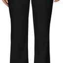 GORGLITTER Women's Low Rise Dress Pants Business Casual Trousers Slacks | Dress Pants Women, Wide Leg Dress Pants, Low Rise Slacks Pants, Womens Pants Dressy Casual (Black, S)