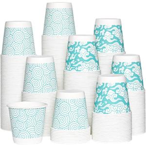 JOLLY CHEF 3 oz Disposable Bathroom Mouthwash Cups 300 Pack, Small Mini Paper Cups for Thanksgiving, Christmas, Parties
