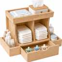 Diaper Organizer with Drawer, Wooden Changing Table Organizer
Large Diaper Caddy with Multi Compartment Nursery Storage, Wooden Diaper Organizer Keeps Diapers, Wipes & Baby Essentials
