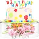 Jucoan Clear Acrylic Cake Stand, Dessert Display Stand Cupcake Stand with Hollow Bottom, 12 Inch Round Cylinder Display Riser for Wedding Birthday Baby Shower Dessert Table Display, No Lid