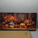 Orange Pumpkin Canvas Wall Art Kitchen Wall Decor Farmhouse Dining Room Pictures Halloween Painting Autumn Flowers Canvas Prints Fall Harvest Theme Posters Artwork Home Decorations 20x40" (40L" x 20W")