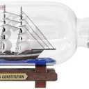 11inch Black Pearl Caribbean Pirate Dual Model Ship in a Bottle Glass Ornament Table top Nautical Home Decoration Mayflower USS Constitution USCG Eagle Gift for boy (Con-B-27)