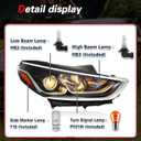 Halogen Headlight with Bulbs Compatible with 2018 2019 Hyundai Sonata