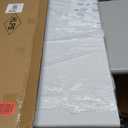 HLPB 34'' Square Folding Card Table, Fold-in-Half Portable Dining Table with Handle and Safety Lock, Foldable Plastic Dining Table Indoor Outdoor for Camping, Picnic and Party Event, White