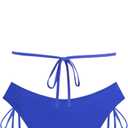 ZAFUL Women's Halter Triangle Bikini Set Crochet Boho Floral Swimsuit Cut Out Tie Side Two Piece Bathing Suit (Blue)