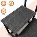 2-Step Stool with Handles for Elderly, Heavy Duty Stainless Steel Non-Slip Step Stool (Black, with Extra Handle)