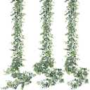Sggvecsy Artificial Eucalyptus Garland 3 Pack Fake Eucalyptus Greenery Garland Faux Hanging Plants Artificial Vines, 5.6 Feet/Strand for Wedding Backdrop Arch Wall Table Party Outdoor Festival Decor