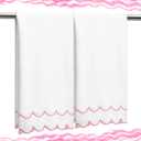 2 Pcs Scalloped Hand Towels 100% Cotton Fingertip Towels for Bathroom 15.75 x 27.56 Inch 600 GSM Cute Soft Absorbent Embroidered Decorative for Home Hotel(Pink,Classic)