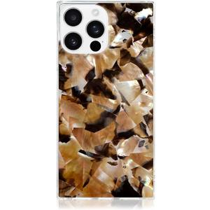 Flaunt Official Square Protective Case - Compatible with iPhone 16 Pro Max - Compatible with MagSafe & Wireless Charging - Drop-Tested & Shockproof - (Brown Abalone)