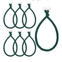 Pack of 2, Frienda 6 Pcs 20 Inches Christmas Garland Ties with Balls Decorative, Woolen Fleece Twist Ties Reusable Flexible for Garland Banister Stairs Railings Xmas Home Decor Gift Craft Wrapping (Green)