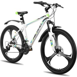 HILAND 26" MTB Mountain Bike for Men Women Adults, 18-Speed, Disc Brake, Lightweight Aluminum Frame, 3/6 Spoke Wheel, 5 feet to 6 feet