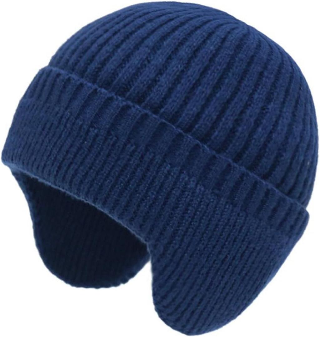 2 x JHDESSLY Men Women Winter Beanie Hat Knit Earflap Stocking Caps Warm Fleece Lined for Outdoor
