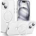 Designed for iPhone 14 Case with Magnetic Invisible Ring Stand[Military Drop&Full Camera Lens Protection][Compatible with Mag-Safe] Matte Slim Phone Cases for iPhone 14 6.1",Translucent