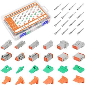 212Pcs 13 Kits Deutsch Connector Kit 2/3/4/6/8/12 Pin DT Connectors 15-20 AWG Deutsch Connector Kit Deutsch Solid Contacts Automotive IP67 Waterproof Electrical Wire Connector Plugs