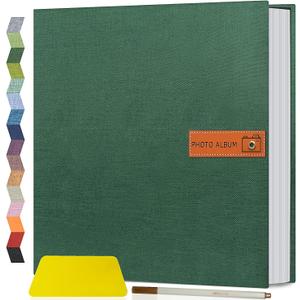 Popotop Large Photo Album Self Adhesive 4x6 5x7 8x10 Scrapbook Album DIY Picture Book,Gifts for Mom,Family Baby and Wedding,with Metal Pen and Plastic Board
