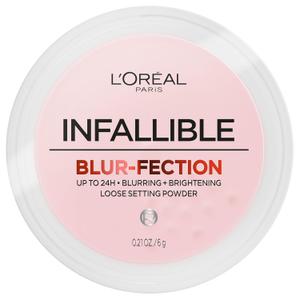 L'Oreal Paris Infallible Blur-fection Longwear Loose Setting Powder, Blurring Face Powder With Up to 24HRs of Wear, Brightening Deep Pink, 1 Kit (0.21 Ounce (Pack of 1))