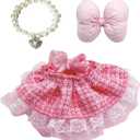 17cm Doll Clothes Set & Outfit Set for 17cm Dolls - Premium Fashion Dresses with Accessories, Luxury Chic Doll Clothing & Style Bundle Woven Pink