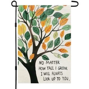 Pack of 4 CROWNED BEAUTY Fathers Day Garden Flag 12x18 Inch Double Sided Small Burlap Tree Flag For Outside Yard CF1626-12