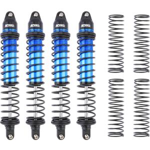 RCAWD Xmaxx 8S 6mm Bold Shaft & 2 Types of Hardness Springs, 60% Upgrades Shock Absorbers, for TRAXXAS X-Maxx Ultimate Front Rear RC Shocks Damper 1/5 Part #7761R 77086-4 77096-4 77097-4 Blue