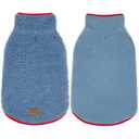 cyeollo Warm Dog Coat Sweater Reversible Dog Jacket Winter Fleece Sherpa Vest Pet Clothes Doggie Jackets for Cold Weather Puppy Cat Apparel Coats for Small Dogs, Blue M