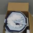 Casabella Spin Mop System with Extra Mop Head Refill - Two-Bucket Design with Splash Guard Built-in Measuring Cup and Scraper Tool with Easy Wring Pedal Spinner, 1.25-Gallon, Blue