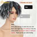 QUEENTAS Curly Toupee for Men and Women 10" Hair Pieces Dreadlock Hair 3603D Cover Knotless Afro Braided Synthetic Hair Topper with 3 Clips(Grey Mixed Black 1B/60)