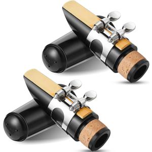 2 Sets Clarinet Mouthpiece kit Reeds 2.5 Mouthpiece Kit with Ligature Plastic Cap Bb accessory ligature Strength Reeds for Clarinet Use Replacement Supply