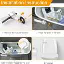 Hibbent Universal Metal Front Mount Toilet Handle Replacement Kit, Brass Toilet Flush Tank Lever with Stainless Steel Flapper Chains for Most Toilets, Chrome