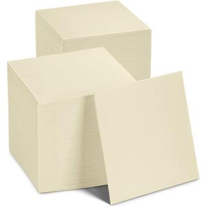 Disposable Cocktail Napkins Cream Paper, [200 Pack] 10" x 10" 2-Ply Quilted Colored Cream Beverage Napkins For Bar, Cafe, Wedding Or Party