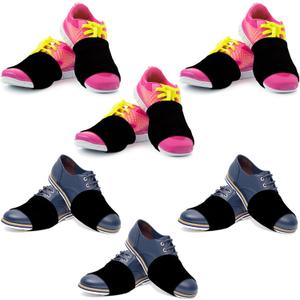 Boyiee 6 Pairs Line Shoe Sock over Sneakers Shoe Covers on Smooth Floors Sliders Ballet Dancers Turning Socks (Black)