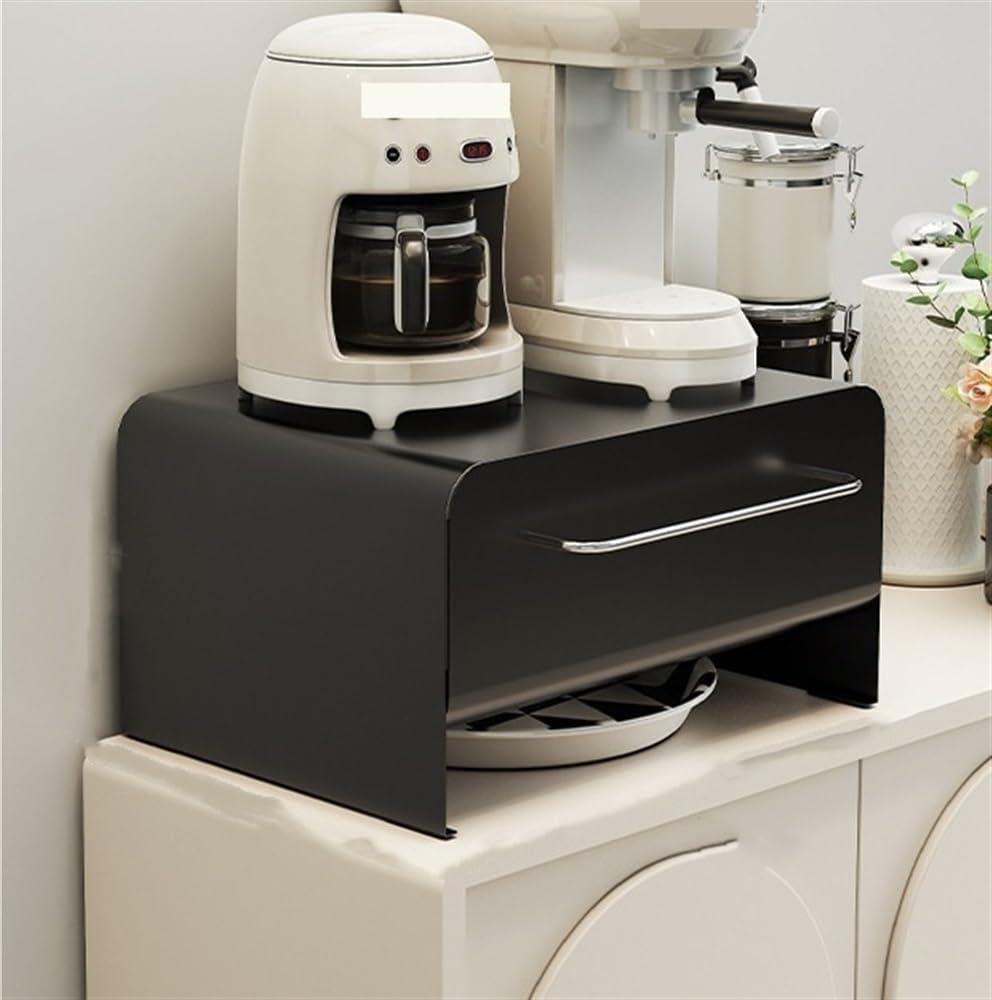 Contemporary Metal Tabletop Cup Storage Cabinet, Sleek Kitchen Organizer, Coffee Pod Storage Organizer Drawer, for Kitchen Office(Black,42 * 32 * 23cm)