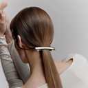 SHE'S FREE STYLE JUST FOR YOU [Chanel-style] Hair Barrette for Women, Acetate Resin Barette, Classic Black & White, French Hair Accessory for Thin Hair, Anti-Slip for Half-Hair (Small,3.1 inch,1 Pcs)