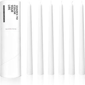 Truly Dripless Classic Taper Candles, Pure White, 10", 6 Pack, Unscented