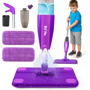 Kids Spray Mop, Toddlers Cleaning Playsets with Real Water Sprayer, Kids Mop Toys, Montessori Cleaning Set, Christmas Birthday Gifts for Boys and Girls Age 3 4 5 6, Purple