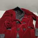 Men's Velvet Smoking Robe Double Breasted Long Jacket Blazer with Belt for Dinner Party Wedding (44, Burgundy)