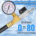 RV Winterizing Kit, 59'' Winterize Blowout Adapter with integrated Pressure Gauge, Sprinkler Winterization Kit, RV Winterize Hose with 1/4" Quick Connect Plug, for RV, Camper, Boat, Travel Trailer