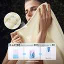 Bedsure 100% Cotton Muslin Blankets for Adults Large Throw 50x70 Inches - 4-Layer Breathable and Lightweight, Soft Boho Gauze Muslin Cotton Blanket for Couch Decor Travel Summer, Cream